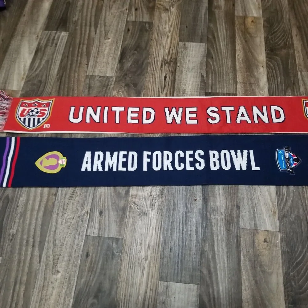 Lockheed Martin Armed Forces Bowl Scarf Military/ Purple Heart 60 In‎ Lot Of Two